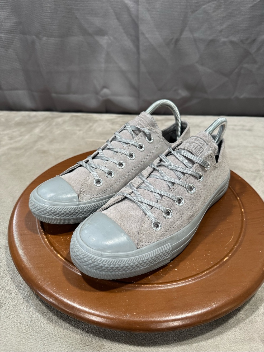 Converse Low-Top Suede Sneakers in Light Gray